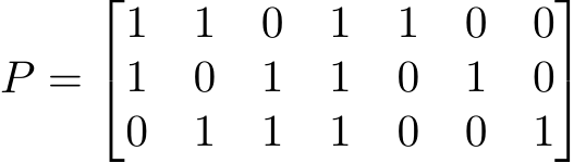 Hamming Code Parity Matrix